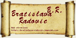 Bratislava Radović vizit kartica